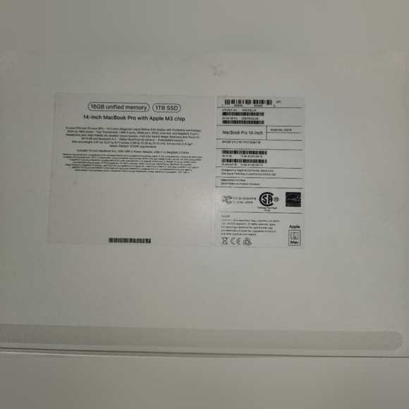 MacBook Pro A2918 Empty Box - Picture 3 of 6